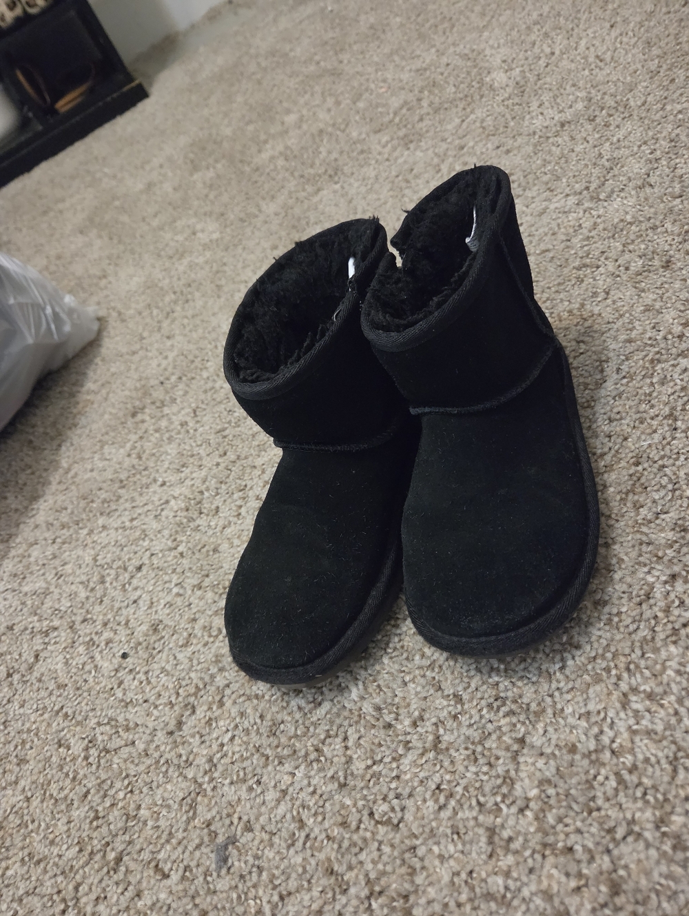 Koolaburra Kids Black Plush Shearling Short Boots